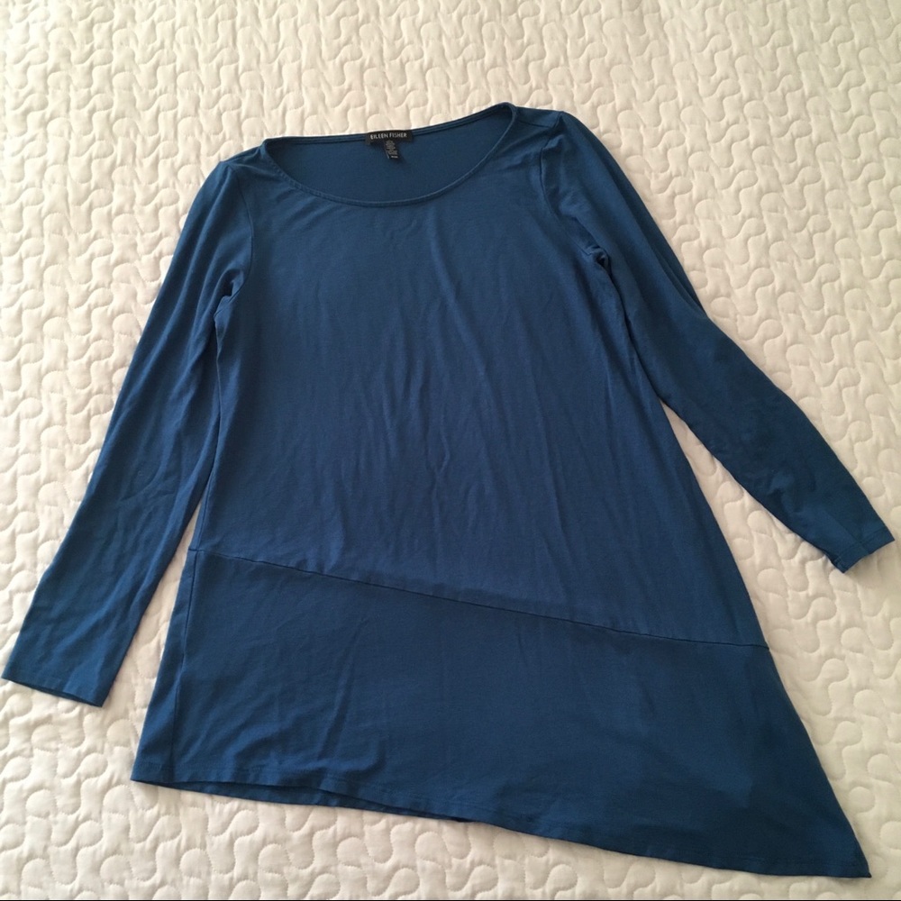 Eileen Fisher Bateau Neck Asymmetrical Tunic